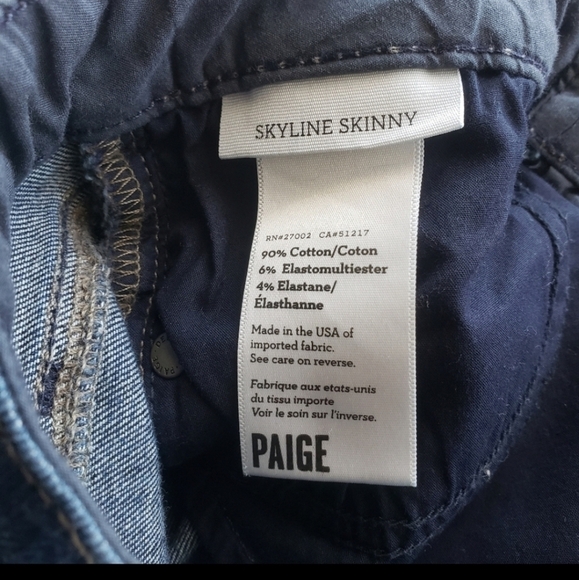 PAIGE Denim Skyline Jeans Skinny Size 26 - Picture 8 of 8